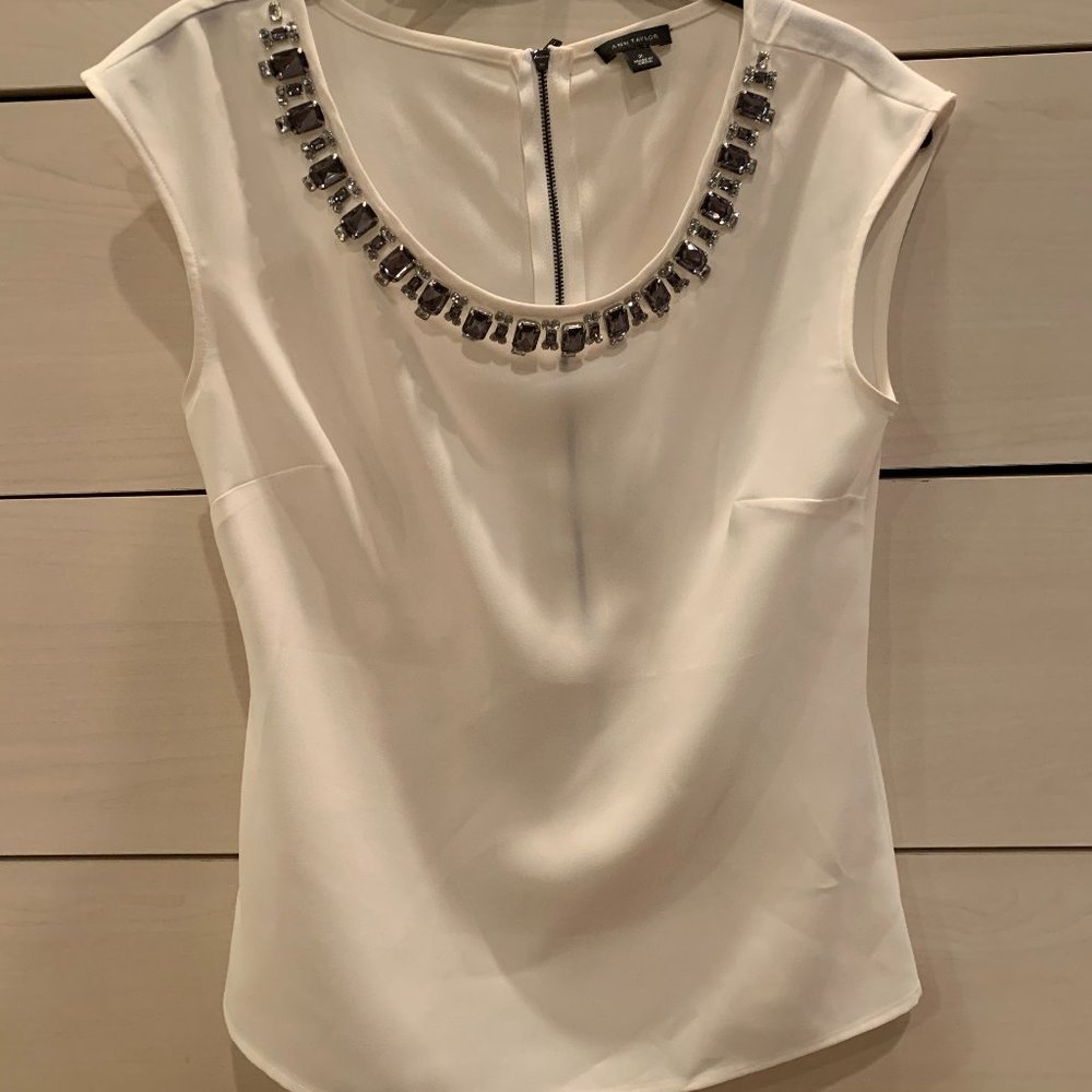 Ann Taylor Jewel Neck Blouse